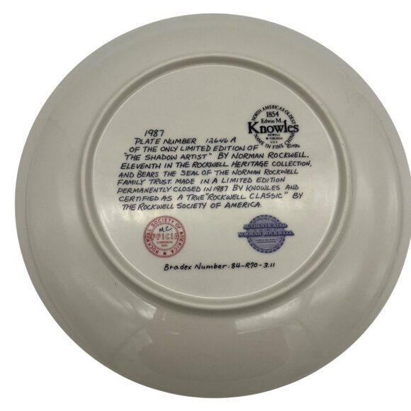 1987 Knowles Norman Rockwell Plate Shadow Artist 8.5" Bradex 84-R70-3.11 w/ Box - Picture 3 of 6